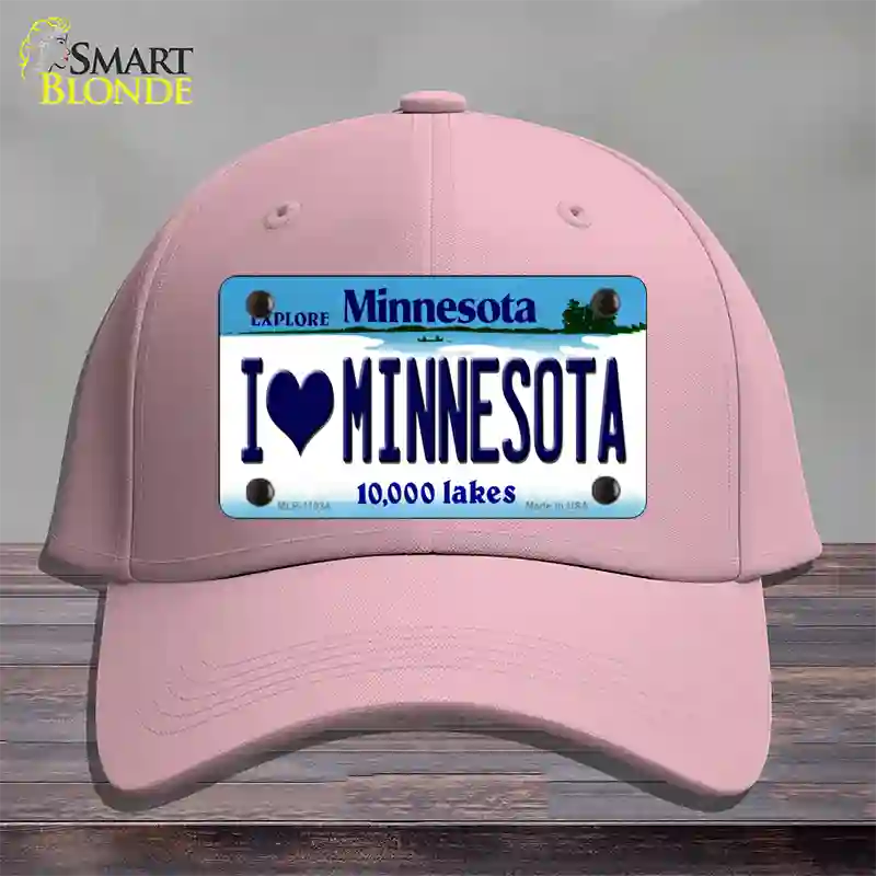 I Love Minnesota Novelty License Plate Hat Cotton / Pink