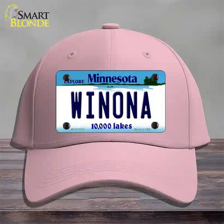 Winona Minnesota State Novelty License Plate Hat Cotton / Pink