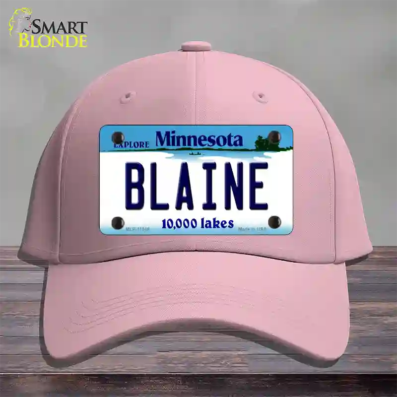 Blaine Minnesota State Novelty License Plate Hat Cotton / Pink