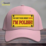 Im Polish Yellow Novelty License Plate Hat Cotton / Pink