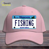 Fishing Minnesota State Novelty License Plate Hat Cotton / Pink