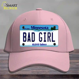 Bad Girl Minnesota State Novelty License Plate Hat Cotton / Pink