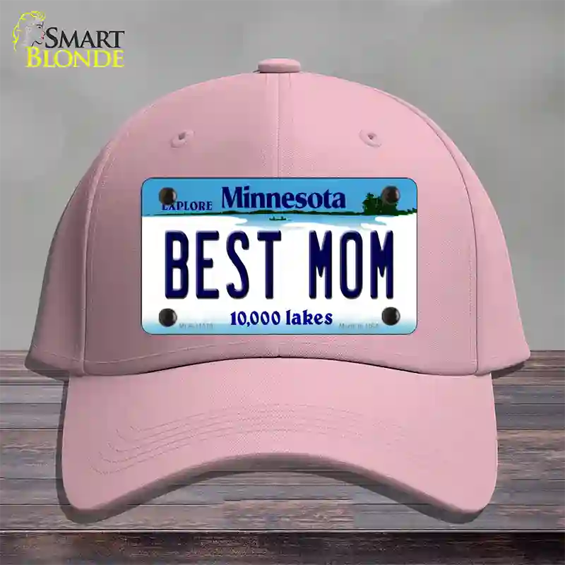 Best Mom Minnesota State Novelty License Plate Hat Cotton / Pink