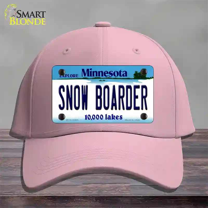 Snow Boarder Minnesota State Novelty License Plate Hat Cotton / Pink