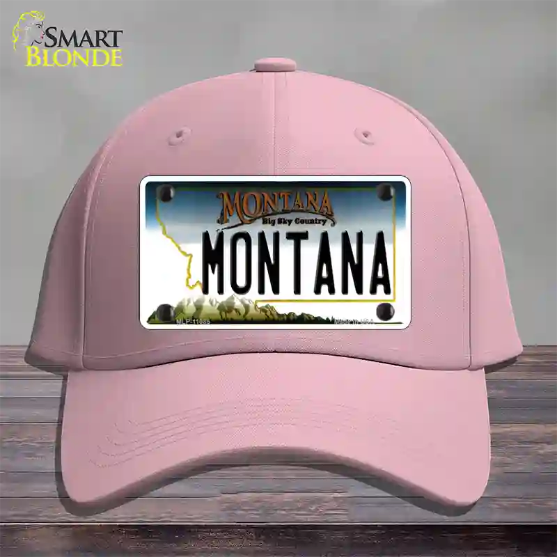 Montana State Novelty License Plate Hat Cotton / Pink