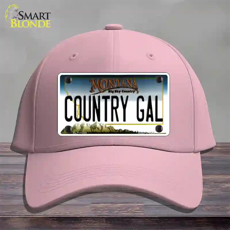 Country Gal Montana State Novelty License Plate Hat Cotton / Pink