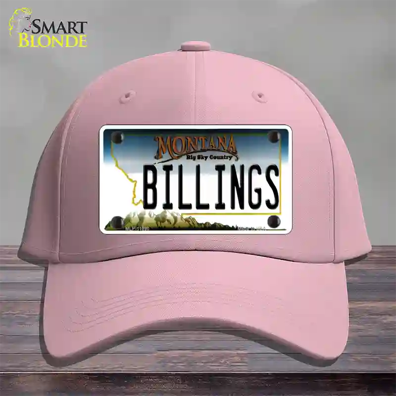 Billings Montana State Novelty License Plate Hat Cotton / Pink