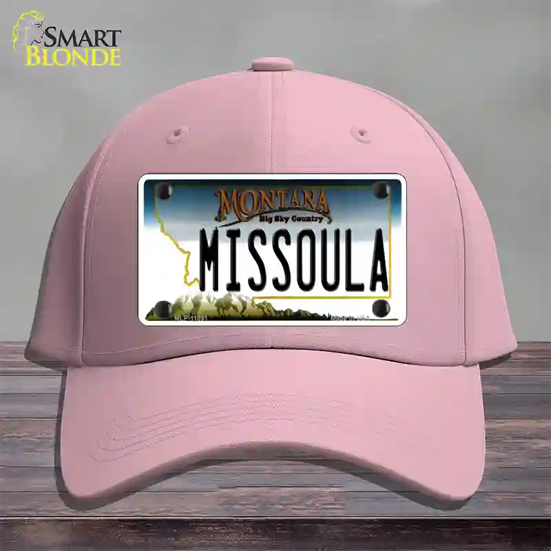 Missoula Montana State Novelty License Plate Hat Cotton / Pink