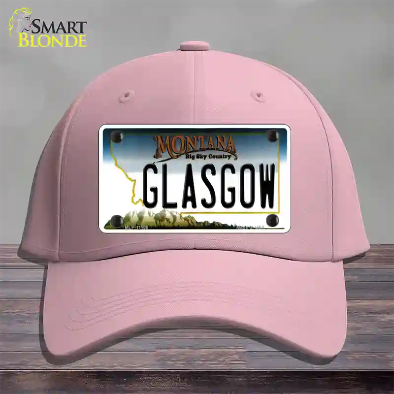 Glasgow Montana State Novelty License Plate Hat Cotton / Pink