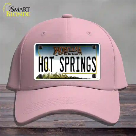 Hot Springs Montana State Novelty License Plate Hat Cotton / Pink