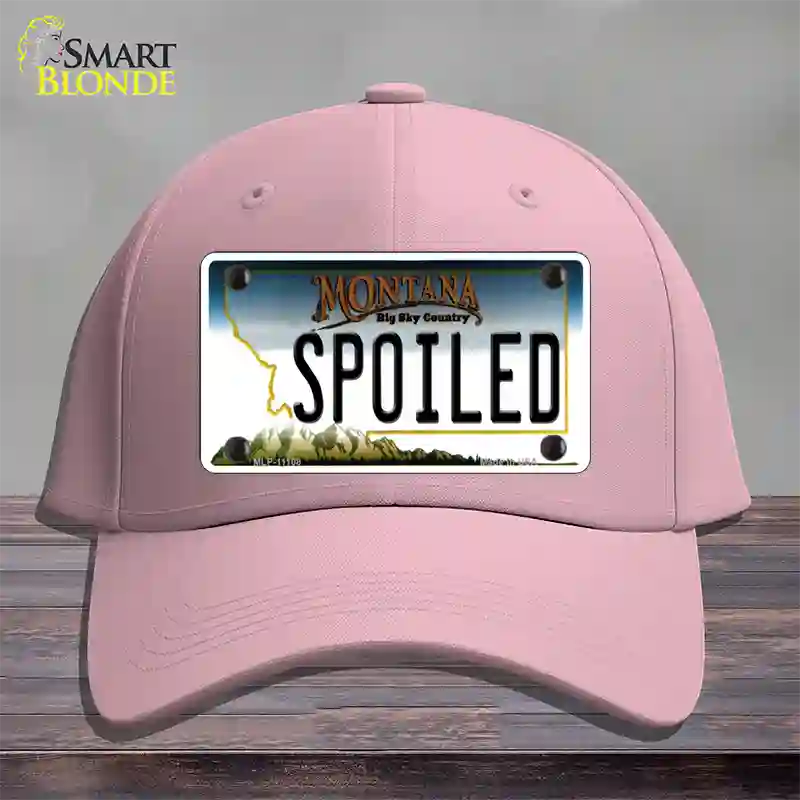 Spoiled Montana State Novelty License Plate Hat Cotton / Pink