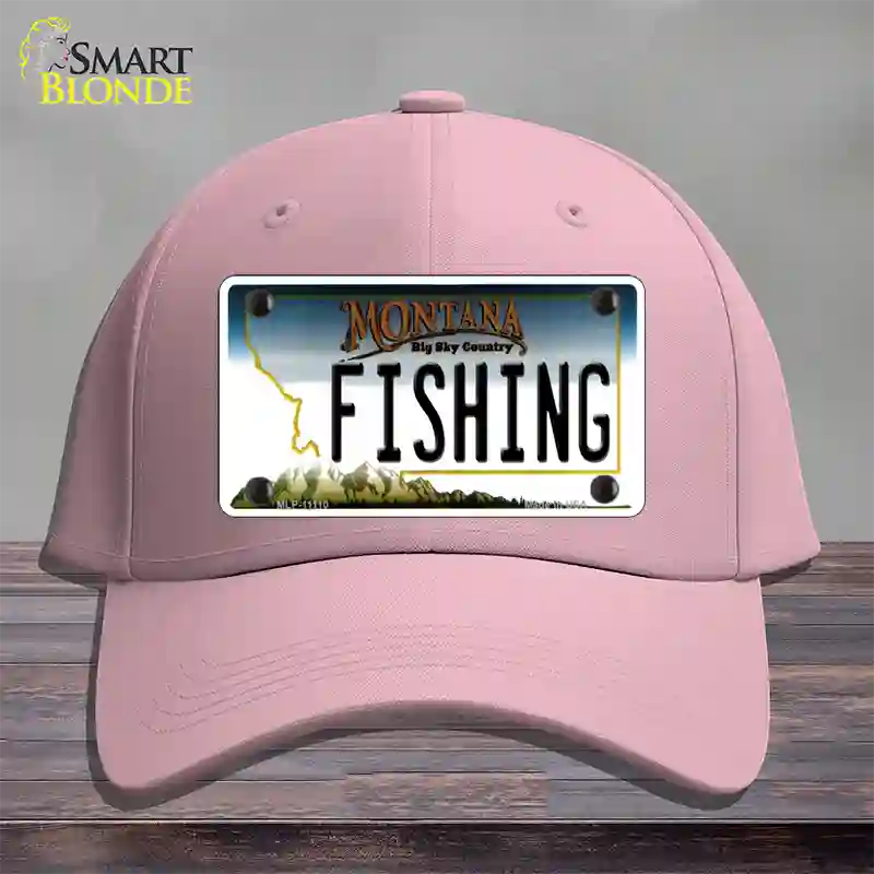 Fishing Montana State Novelty License Plate Hat Cotton / Pink