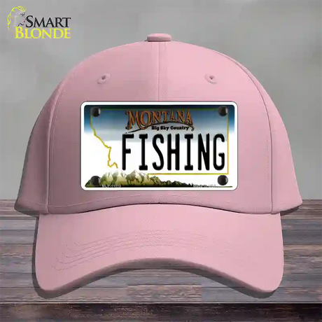 Fishing Montana State Novelty License Plate Hat Cotton / Pink