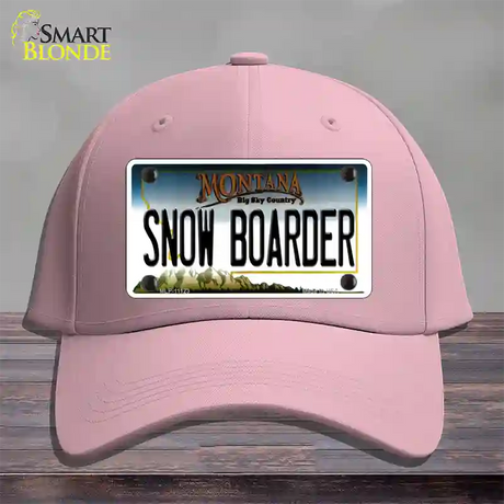 Snow Boarder Montana State Novelty License Plate Hat Cotton / Pink