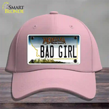 Bad Girl Montana State Novelty License Plate Hat Cotton / Pink