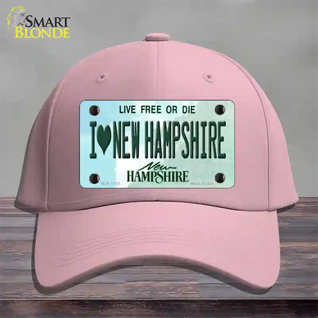 I Love New Hampshire State Novelty License Plate Hat Cotton / Pink