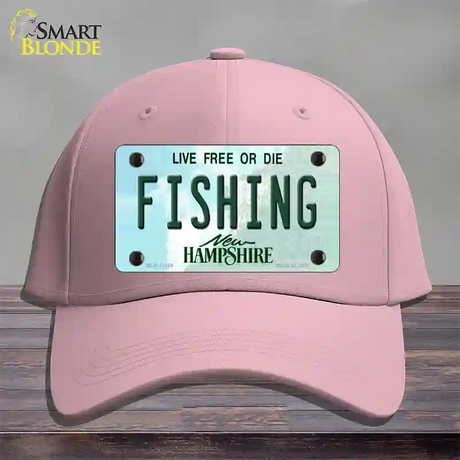 Fishing New Hampshire State Novelty License Plate Hat Cotton / Pink