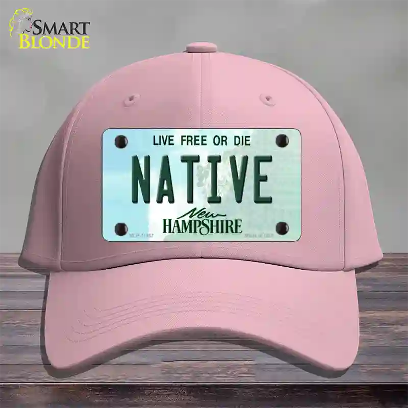 Native New Hampshire State Novelty License Plate Hat Cotton / Pink