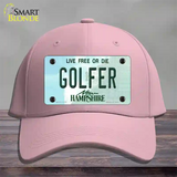 Golfer New Hampshire State Novelty License Plate Hat Cotton / Pink