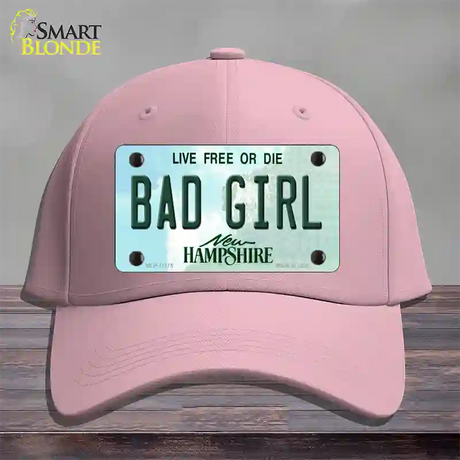 Bad Girl New Hampshire State Novelty License Plate Hat Cotton / Pink