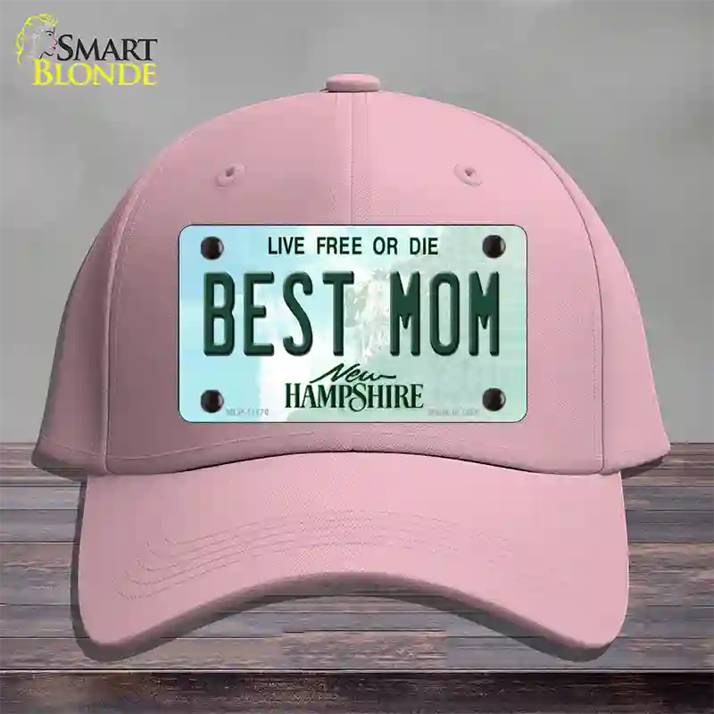 Best Mom New Hampshire State Novelty License Plate Hat Cotton / Pink