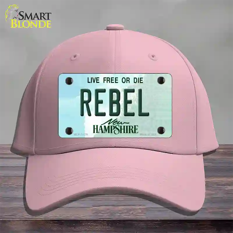 Rebel New Hampshire State Novelty License Plate Hat Cotton / Pink