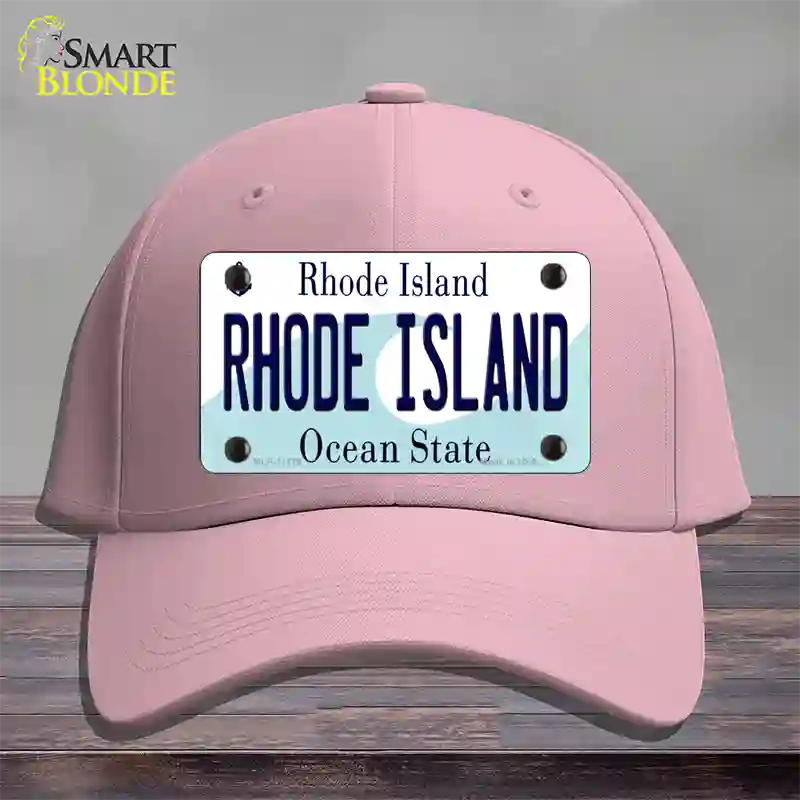 Rhode Island State Novelty License Plate Hat Cotton / Pink