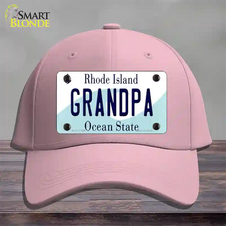 Grandpa Rhode Island State Novelty License Plate Hat Cotton / Pink