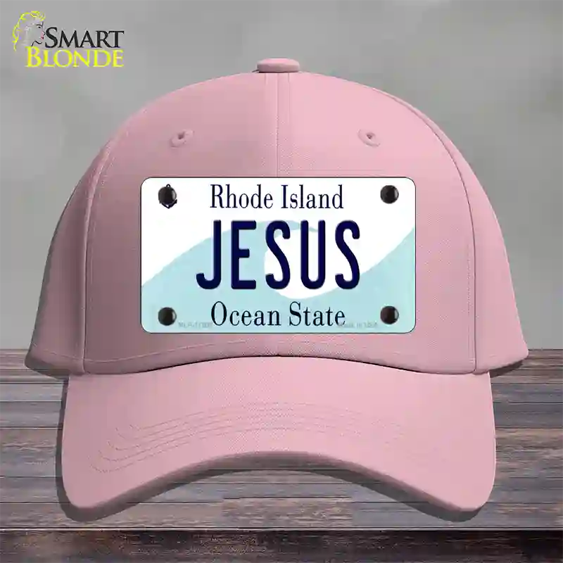 Jesus Rhode Island State Novelty License Plate Hat Cotton / Pink