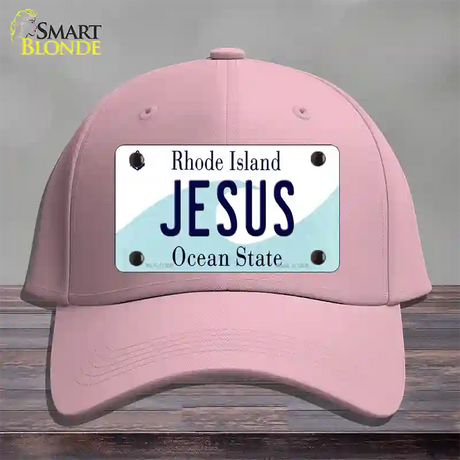 Jesus Rhode Island State Novelty License Plate Hat Cotton / Pink