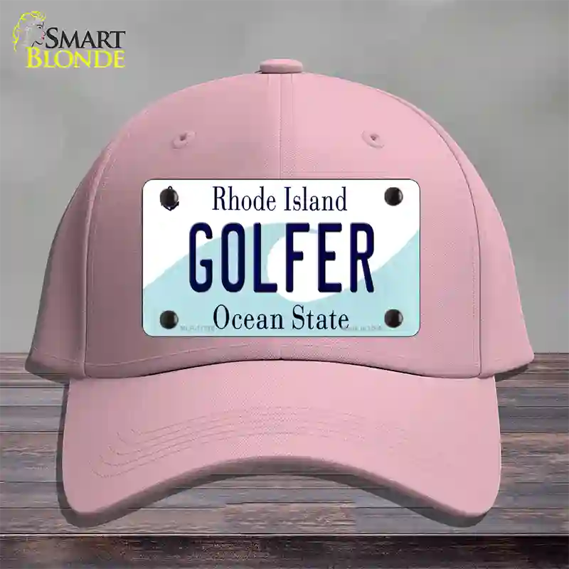 Golfer Rhode Island State Novelty License Plate Hat Cotton / Pink