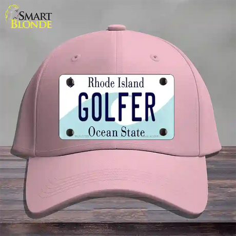 Golfer Rhode Island State Novelty License Plate Hat Cotton / Pink