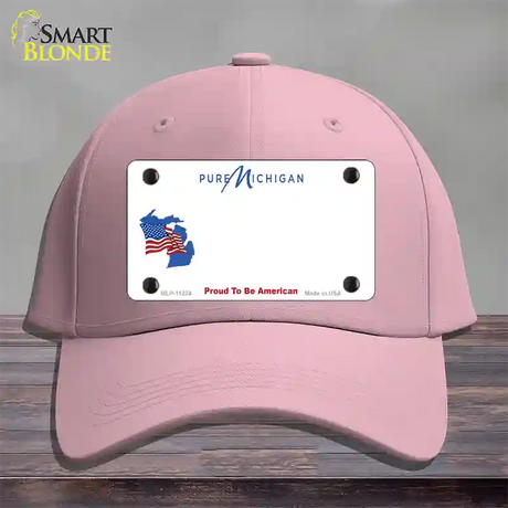 Pure Michigan Proud To Be American Novelty License Plate Hat Cotton / Pink