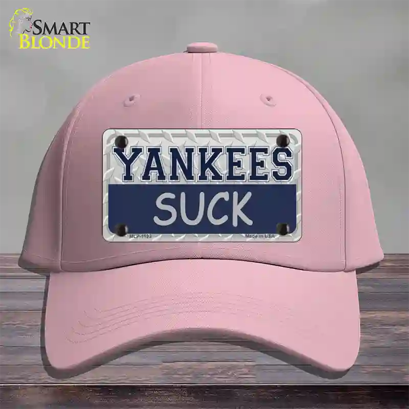 Yankees Suck Novelty License Plate Hat Cotton / Pink