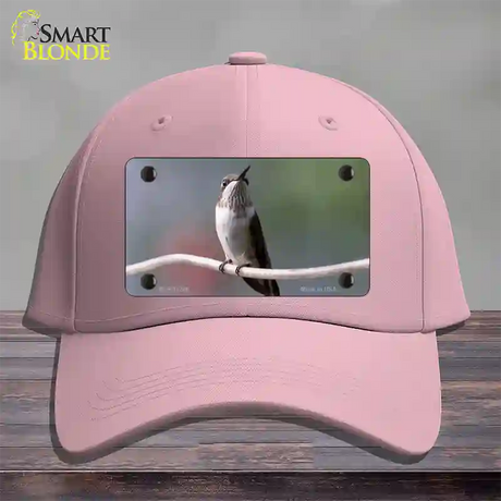 Hummingbird Perched On Branch Novelty License Plate Hat Cotton / Pink