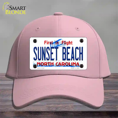 Sunset Beach North Carolina State Novelty License Plate Hat Cotton / Pink