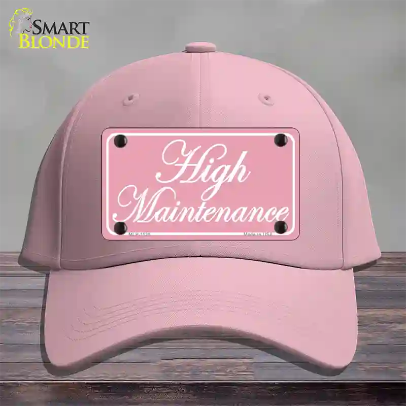 High Maintenance Novelty License Plate Hat Cotton / Pink