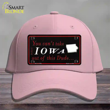 Iowa Dude Novelty License Plate Hat Cotton / Pink