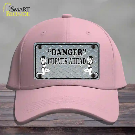 Danger Curves Ahead Novelty License Plate Hat Cotton / Pink