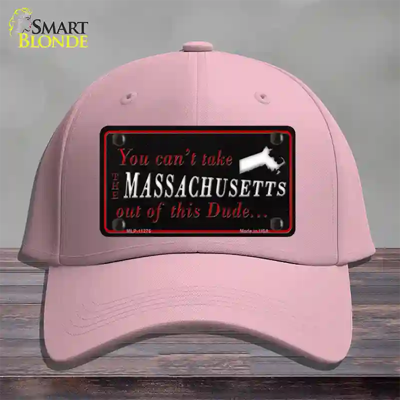 Massachusetts Dude Novelty License Plate Hat Cotton / Pink