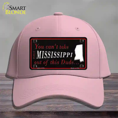 Mississippi Dude Novelty License Plate Hat Cotton / Pink