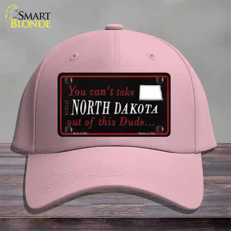 North Dakota Dude Novelty License Plate Hat Cotton / Pink