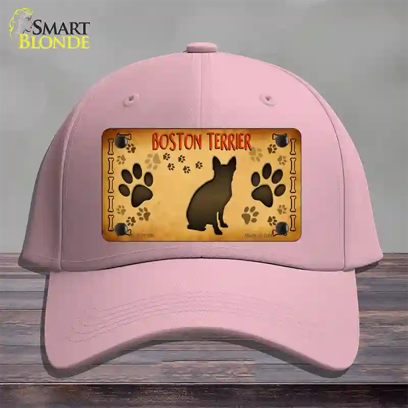 Boston Terrier Novelty License Plate Hat Cotton / Pink