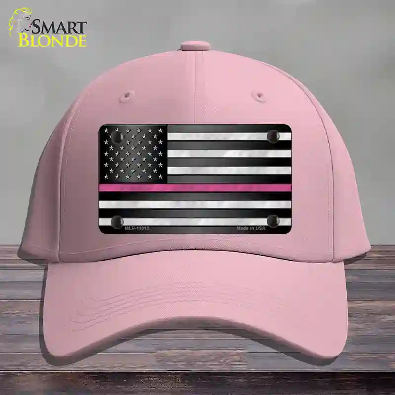 Thin Pink Line Novelty License Plate Hat Cotton / Pink