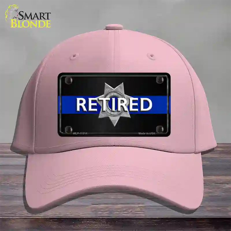 Thin Blue Line Retired Police Novelty License Plate Hat Cotton / Pink