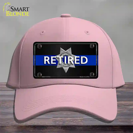 Thin Blue Line Retired Police Novelty License Plate Hat Cotton / Pink