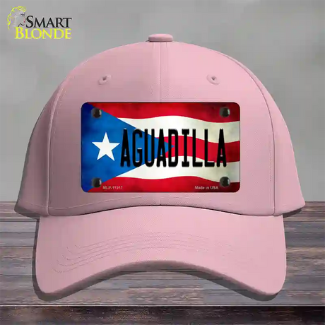 Aguadilla Puerto Rico Flag Novelty License Plate Hat Cotton / Pink