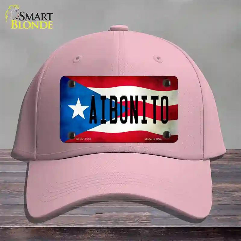 Aibonito Puerto Rico Flag Novelty License Plate Hat Cotton / Pink