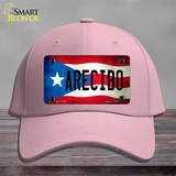 Arecibo Puerto Rico Flag Novelty License Plate Hat Cotton / Pink