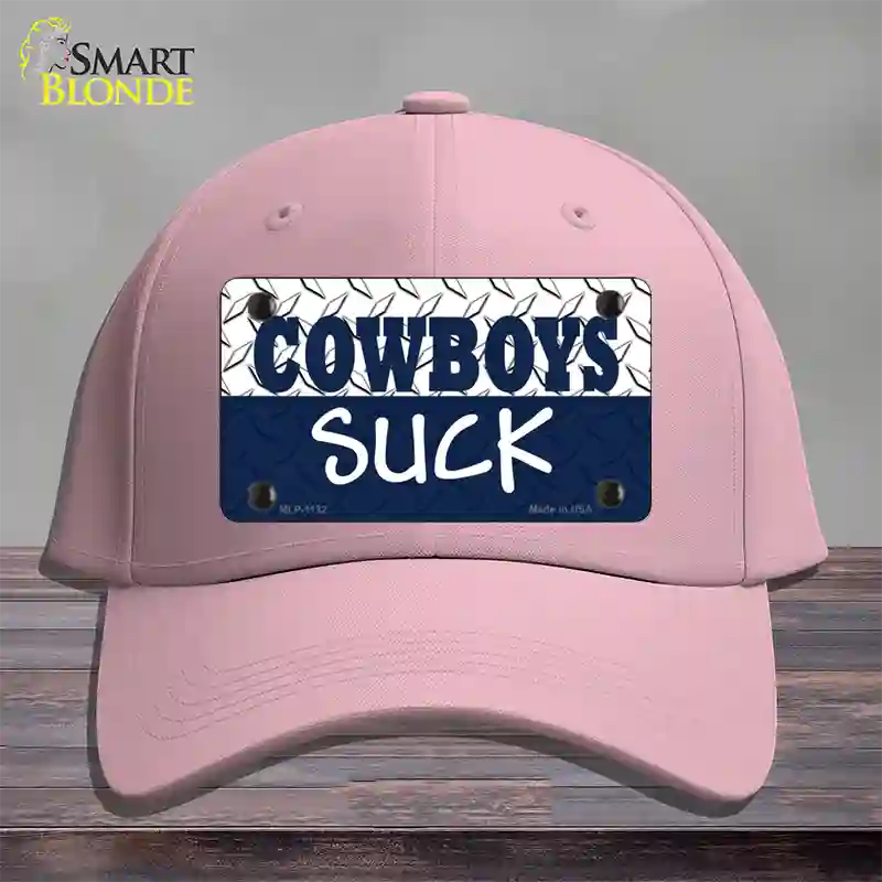 Cowboys Suck Novelty License Plate Hat Cotton / Pink